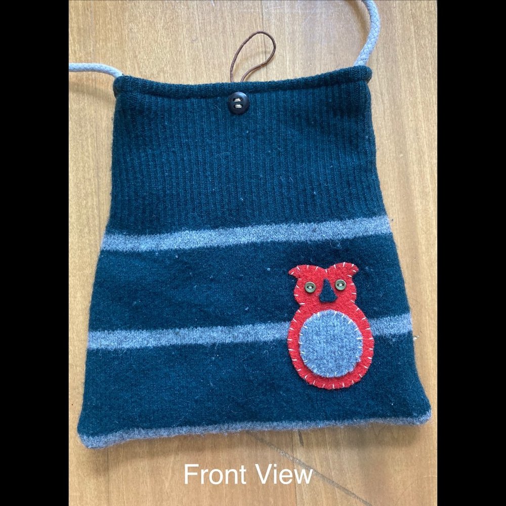 Handmade Owl Purse (Dark Green)